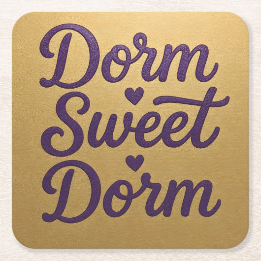 Dorm Sweet Dorm Script Untersetzer Set (Vorderseite)