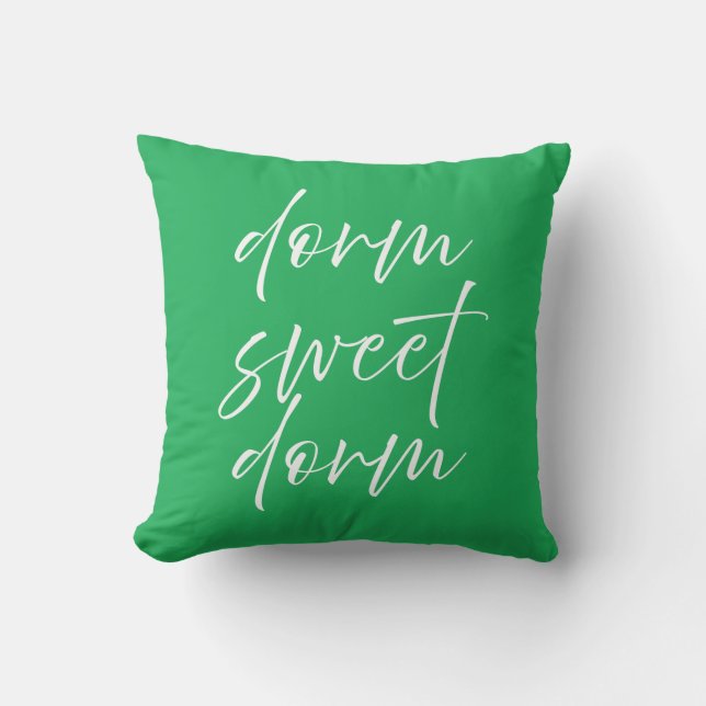 Dorm Sweet Dorm Throw Pillow | Preppy Dorm Room Kissen (Vorderseite)