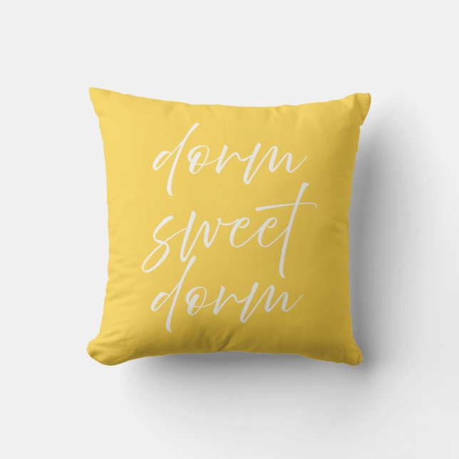 Dorm Sweet Dorm Throw Pillow | Preppy Dorm Room Kissen (Vorderseite)