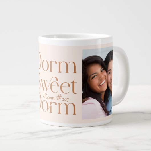 Dorm Sweet Dorm Two Foto Terracotta Jumbo-Tasse (Vorderseite Rechts)