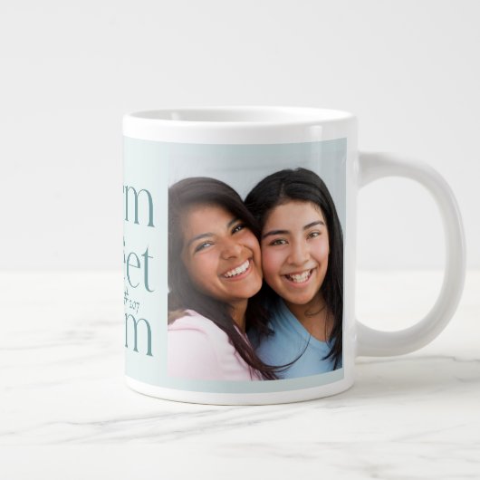 Dorm Sweet Dorm Zwei Foto Aquamarin Jumbo-Tasse (Rechts)