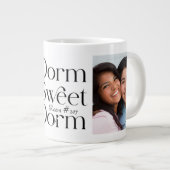 Dorm Sweet Dorm Zwei Fotos Schwarz und Weiß Jumbo-Tasse (Vorderseite Rechts)