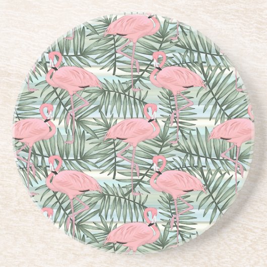 Dorm Untersetzer mit rosa Flamingos Niedliche Palm (Vorne)
