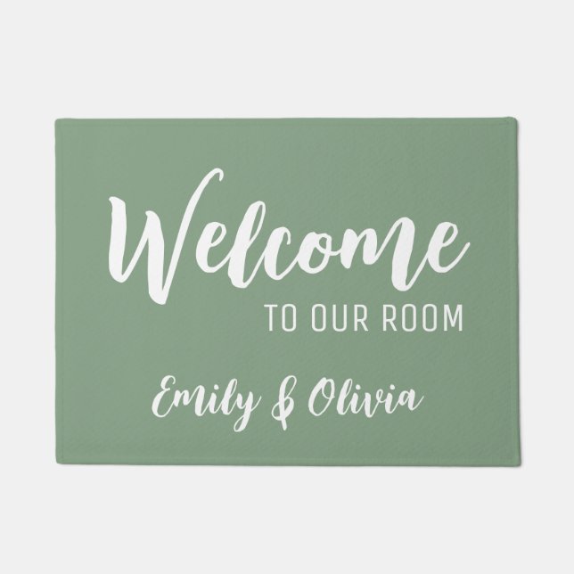Dorm Zimmertür mit Namen(en) Fußmatte (Vorderseite)