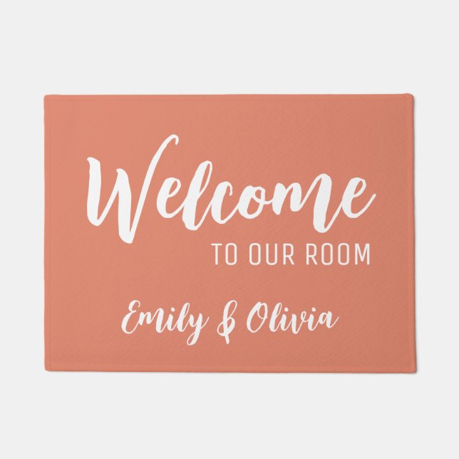 Dorm Zimmertür mit Namen(en) Fußmatte (Vorderseite)