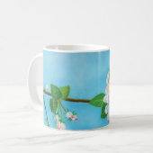 Dormaus auf blühendem Apfelzweig Kaffeetasse (Vorderseite Links)