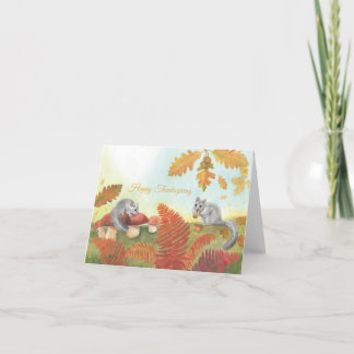 Dormice (Glis glis) Custom Happy Thanksgiving Feiertagskarte