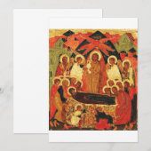 Dormition der Mutter Gottes orthodoxe Ikone Einladung (Vorne/Hinten)