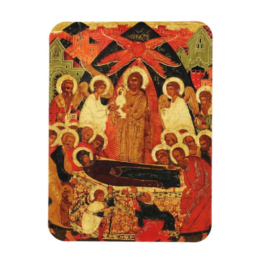 Dormition der Mutter Gottes orthodoxe Ikone Magnet (Vertikal)