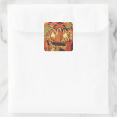 Dormition der Mutter Gottes orthodoxe Ikone Quadratischer Aufkleber (Tasche)