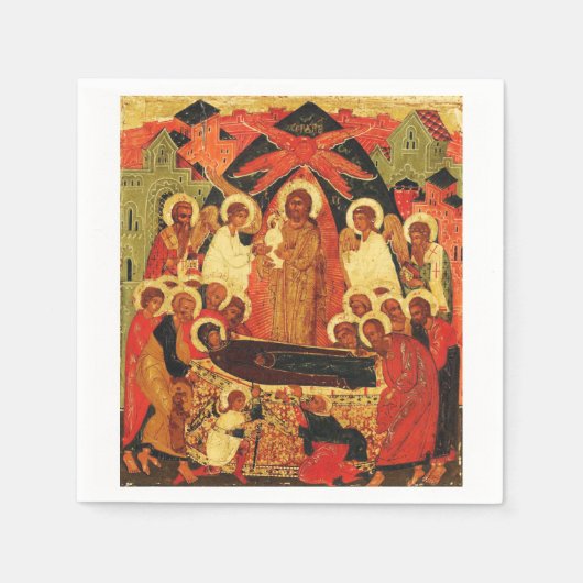 Dormition der Mutter Gottes orthodoxe Ikone Serviette (Vorderseite)