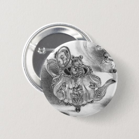Dormouse-Knopf-Alice im Wunderland-Knopf Button (Vorne & Hinten)
