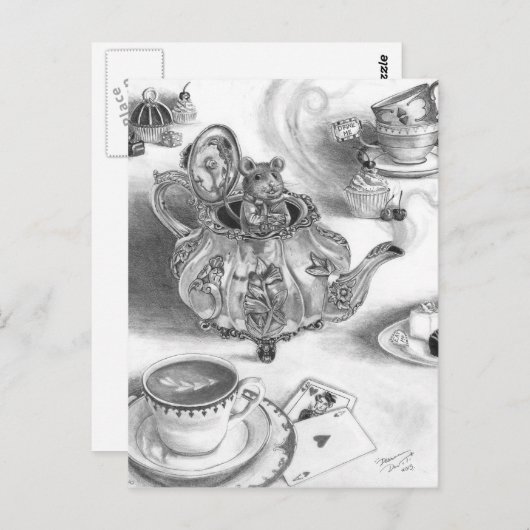 Dormouse Postcard Alice in Wonderland Postcard Postkarte (Vorne/Hinten)