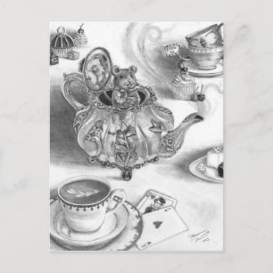 Dormouse Postcard Alice in Wonderland Postcard Postkarte