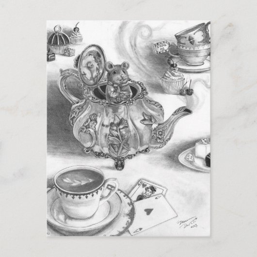 Dormouse Postcard Alice in Wonderland Postcard Postkarte (Vorderseite)