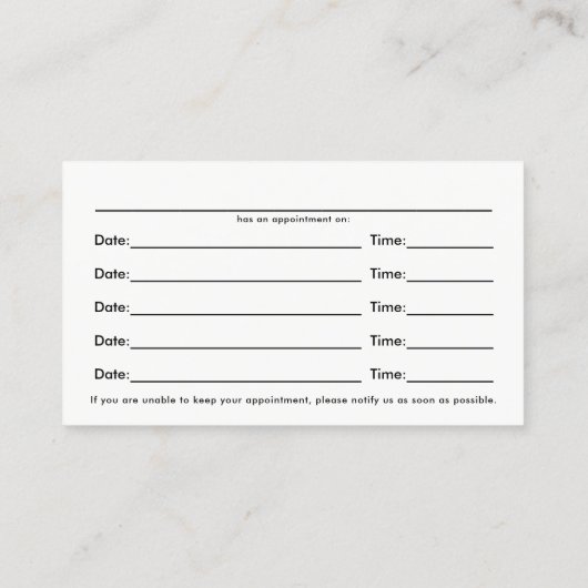 Dorn-Silhouette-grafische Chiropraktor-Verabredung Terminkarte (Rückseite)