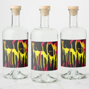 Dorne und Sporen und Bacchanal Alkoholflaschenetikett