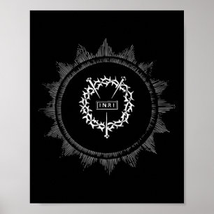 Dornenkrone Jesus Christus Inri Ostern Kruzifix Poster