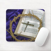 Dornenkrone mit alten Nägeln auf Bibel Mousepad (Mit Mouse)