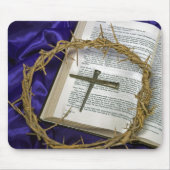 Dornenkrone mit alten Nägeln auf Bibel Mousepad (Vorne)