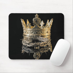 Dornenkrone mit goldener Königskrone Mousepad
