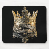 Dornenkrone mit goldener Königskrone Mousepad (Vorne)