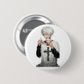 Dornenkronen Anime-Junge mit Schlüssel - Kantige b Button (Vorne & Hinten)