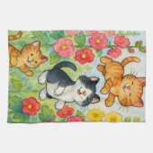 Dornkatzen im Blumengarten Geschirrtuch (Horizontal)