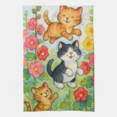 Dornkatzen im Blumengarten Geschirrtuch (Vertikal)