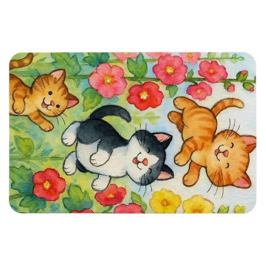 Dornkatzen im Blumengarten Magnet (Horizontal)