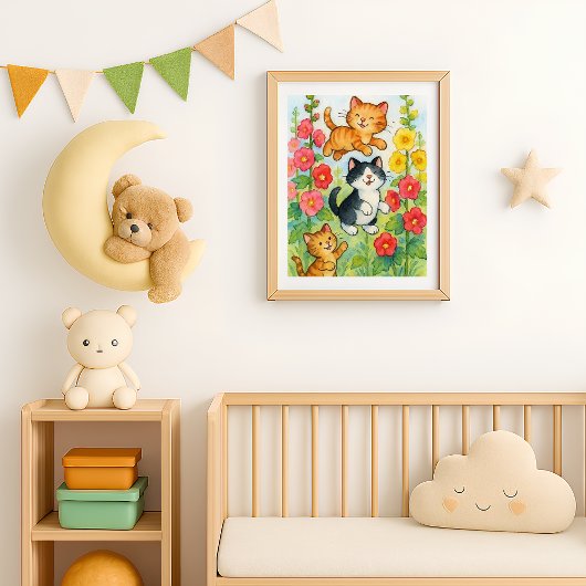 Dornkatzen im Blumengarten Poster