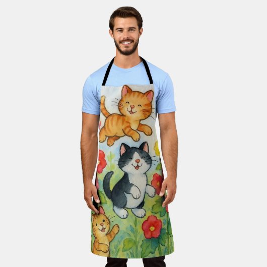 Dornkatzen im Blumengarten Schürze (Getragen)