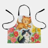 Dornkatzen im Blumengarten Schürze (Vorderseite)