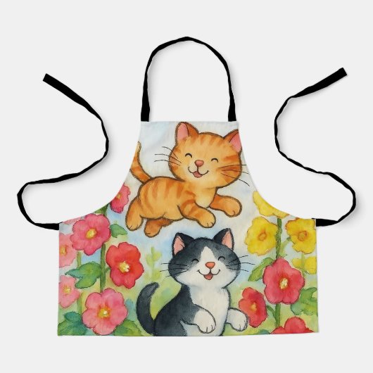 Dornkatzen im Blumengarten Schürze (Vorderseite)