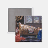 Dornröschen, c. 1921 von John Collier Magnet (Vorderseite/Rückseite)