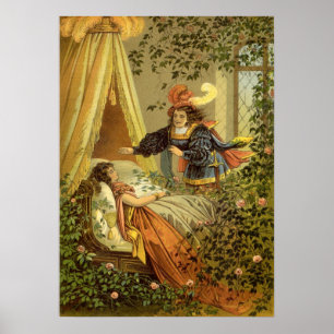 Dornröschen im Stil des viktorianischen Zeitalters Poster
