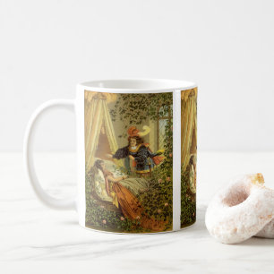 Dornröschen im Vintage-Stil, viktorianische Märche Kaffeetasse
