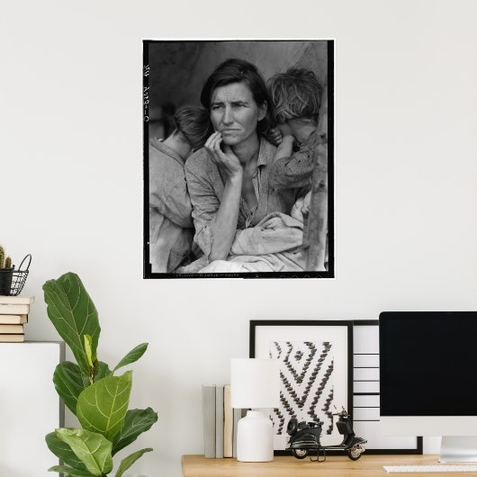 Dorothea Lange's Migrant Mutter Florence Thompson Poster (Heimbüro)