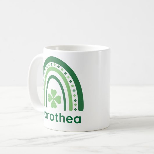Dorothea Name Clover Boho Rainbow Kaffeetasse (Vorderseite Links)
