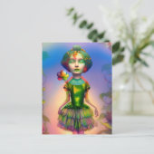 Dorothy als Lollipop Kid AI generierte Fantasy Art Postkarte (Stehend Vorderseite)