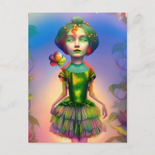 Dorothy als Lollipop Kid AI generierte Fantasy Art Postkarte (Vorderseite)