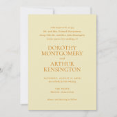 Dorothy Butter Yellow Elegant Wedding Einladung (Vorderseite)