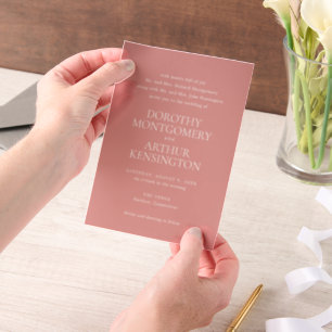 Dorothy Coral Pink Elegante Wedding Pergament Einladungen