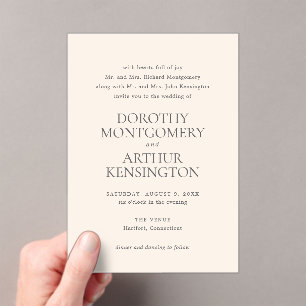 Dorothy Earthy Neutral Elegant Wedding Acryleinladungen