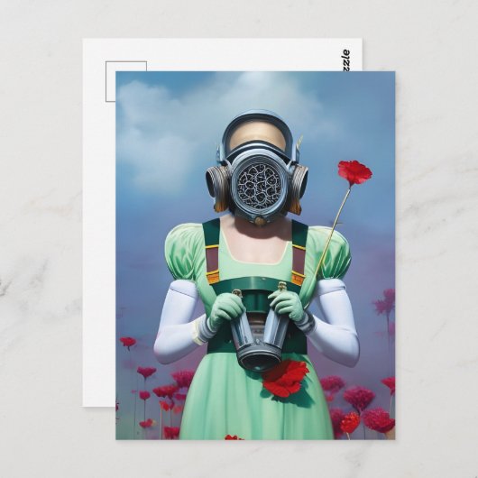 Dorothy in einer Gasmaske in den Pflücken Postkarte (Vorne/Hinten)