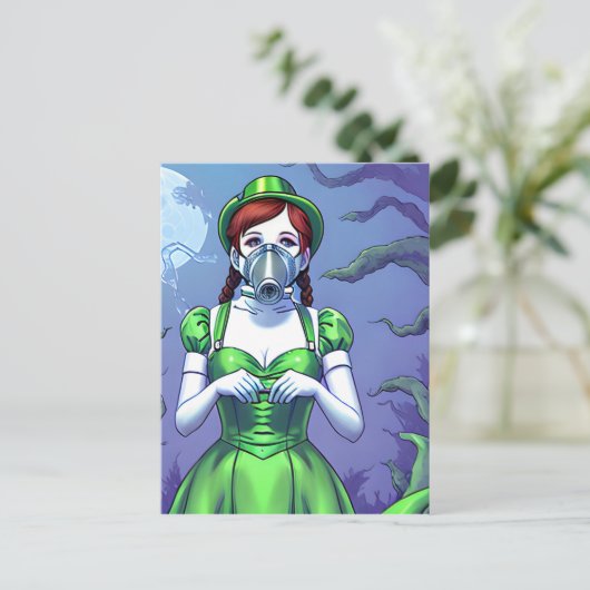 Dorothy in einer Gasmaske Postkarte (Stehend Vorderseite)