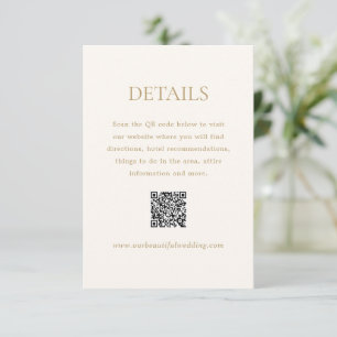 Dorothy Ivory and Gold Elegante Wedding Begleitkarte