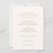 Dorothy Ivory and Gold Elegante Wedding Einladung (Vorderseite)