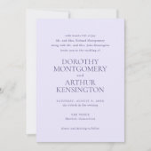 Dorothy Lilac Elegant Wedding Einladung (Vorderseite)