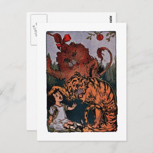 Dorothy mit der feigen Löwe und einem Tiger Postkarte (Vorne/Hinten)
